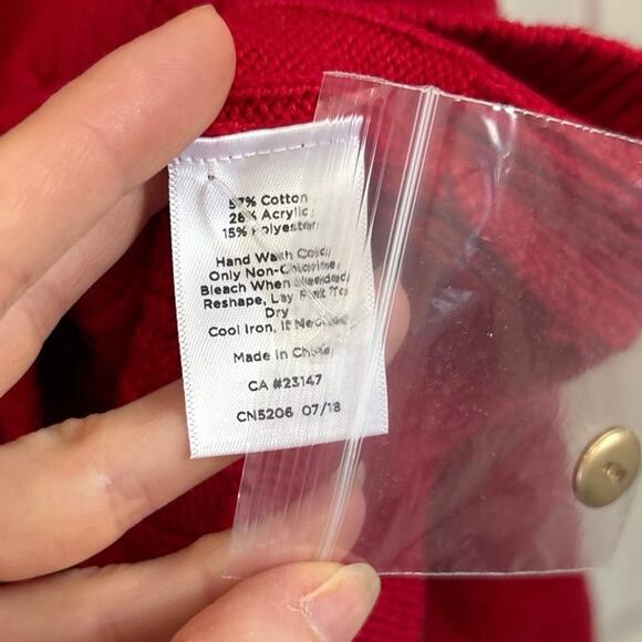 Talbots NWT Red Cable Knit Crewneck Sweater Classic Pullover Plus Size 2XP - Picture 8 of 9